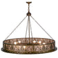 Meyda Lighting Mountain Pine 48" 8-Light Antique Copper Inverted Pendant Light With Silver Mica Shade Glass