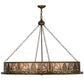 Meyda Lighting Mountain Pine 48" 8-Light Antique Copper Inverted Pendant Light With Silver Mica Shade Glass