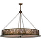 Meyda Lighting Mountain Pine 48" 8-Light Antique Copper Inverted Pendant Light With Silver Mica Shade Glass