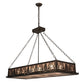 Meyda Lighting Mountain Pine 48" 8-Light Antique Copper Island Inverted Pendant Light With Silver Mica Shade Glass