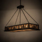 Meyda Lighting Mountain Pine 48" 8-Light Antique Copper Island Inverted Pendant Light With Silver Mica Shade Glass