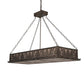 Meyda Lighting Mountain Pine 48" 8-Light Antique Copper Island Inverted Pendant Light With Silver Mica Shade Glass