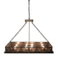 Meyda Lighting Mountain Pine 48" 8-Light Antique Copper Island Inverted Pendant Light With Silver Mica Shade Glass