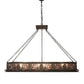 Meyda Lighting Mountain Pine 48" 8-Light Antique Copper Island Inverted Pendant Light With Silver Mica Shade Glass