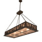 Meyda Lighting Mountain Pine 48" 8-Light Antique Copper Island Inverted Pendant Light With Silver Mica Shade Glass