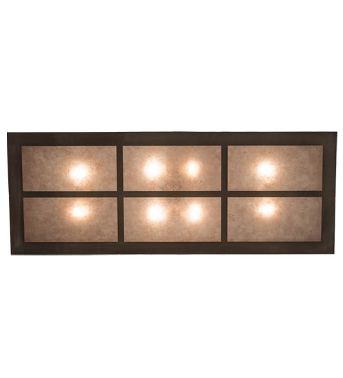 Meyda Lighting Mountain Pine 48" 8-Light Antique Copper Island Inverted Pendant Light With Silver Mica Shade Glass