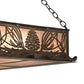 Meyda Lighting Mountain Pine 48" 8-Light Antique Copper Island Inverted Pendant Light With Silver Mica Shade Glass