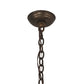 Meyda Lighting Mountain Pine 48" 8-Light Antique Copper Island Inverted Pendant Light With Silver Mica Shade Glass