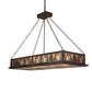 Meyda Lighting Mountain Pine 48" 8-Light Antique Copper Island Inverted Pendant Light With Silver Mica Shade Glass
