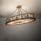 Meyda Lighting Mountain Pine 48" 8-Light Antique Copper Island Semi-flush Mount Light With Silver Mica Shade Glass