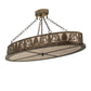 Meyda Lighting Mountain Pine 48" 8-Light Antique Copper Island Semi-flush Mount Light With Silver Mica Shade Glass