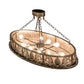 Meyda Lighting Mountain Pine 48" 8-Light Antique Copper Island Semi-flush Mount Light With Silver Mica Shade Glass