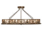 Meyda Lighting Mountain Pine 48" 8-Light Antique Copper Island Semi-flush Mount Light With Silver Mica Shade Glass