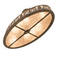 Meyda Lighting Mountain Pine 48" 8-Light Antique Copper Island Semi-flush Mount Light With Silver Mica Shade Glass