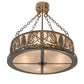 Meyda Lighting Mountain Pine 48" 8-Light Antique Copper Island Semi-flush Mount Light With Silver Mica Shade Glass