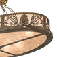 Meyda Lighting Mountain Pine 48" 8-Light Antique Copper Island Semi-flush Mount Light With Silver Mica Shade Glass