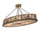 Meyda Lighting Mountain Pine 48" 8-Light Antique Copper Island Semi-flush Mount Light With Silver Mica Shade Glass