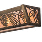 Meyda Lighting Mountain Pine 48" 8-Light Antique Copper Vanity Light With Silver Mica Shade Glass