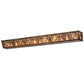 Meyda Lighting Mountain Pine 48" 8-Light Antique Copper Vanity Light With Silver Mica Shade Glass