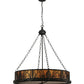 Meyda Lighting Mountain Pine 48" 8-Light Black Inverted Pendant Light With Amber Mica Shade Glass