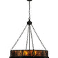 Meyda Lighting Mountain Pine 48" 8-Light Black Inverted Pendant Light With Amber Mica Shade Glass