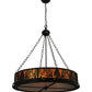 Meyda Lighting Mountain Pine 48" 8-Light Black Inverted Pendant Light With Amber Mica Shade Glass
