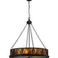 Meyda Lighting Mountain Pine 48" 8-Light Black Inverted Pendant Light With Amber Mica Shade Glass