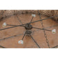 Meyda Lighting Mountain Pine 48" 8-Light Oil Rubbed Bronze Inverted Pendant Light With Silver Mica Shade Glass