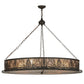 Meyda Lighting Mountain Pine 48" 8-Light Oil Rubbed Bronze Inverted Pendant Light With Silver Mica Shade Glass