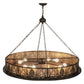 Meyda Lighting Mountain Pine 48" 8-Light Oil Rubbed Bronze Inverted Pendant Light With Silver Mica Shade Glass