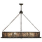 Meyda Lighting Mountain Pine 48" 8-Light Oil Rubbed Bronze Inverted Pendant Light With Silver Mica Shade Glass