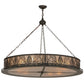 Meyda Lighting Mountain Pine 48" 8-Light Oil Rubbed Bronze Inverted Pendant Light With Silver Mica Shade Glass