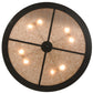Meyda Lighting Mountain Pine 48" 8-Light Oil Rubbed Bronze Inverted Pendant Light With Silver Mica Shade Glass