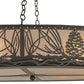 Meyda Lighting Mountain Pine 48" 8-Light Oil Rubbed Bronze Inverted Pendant Light With Silver Mica Shade Glass