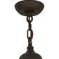 Meyda Lighting Mountain Pine 48" 8-Light Oil Rubbed Bronze Inverted Pendant Light With Silver Mica Shade Glass