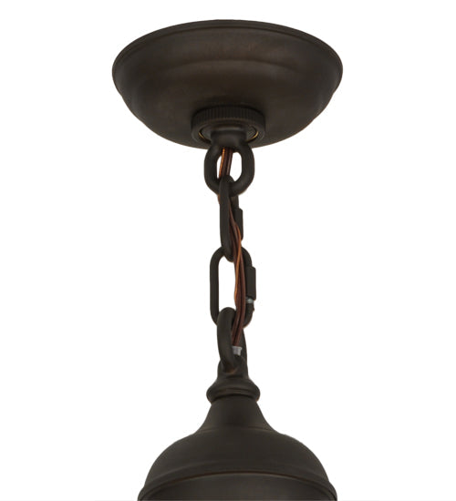 Meyda Lighting Mountain Pine 48" 8-Light Oil Rubbed Bronze Inverted Pendant Light With Silver Mica Shade Glass