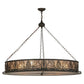 Meyda Lighting Mountain Pine 48" 8-Light Oil Rubbed Bronze Inverted Pendant Light With Silver Mica Shade Glass
