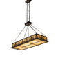 Meyda Lighting Mountain Pine 48" 8-Light Oil Rubbed Bronze Island Inverted Pendant Light With Beige Shade Glass