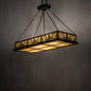 Meyda Lighting Mountain Pine 48" 8-Light Oil Rubbed Bronze Island Inverted Pendant Light With Beige Shade Glass