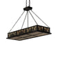 Meyda Lighting Mountain Pine 48" 8-Light Oil Rubbed Bronze Island Inverted Pendant Light With Beige Shade Glass