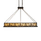 Meyda Lighting Mountain Pine 48" 8-Light Oil Rubbed Bronze Island Inverted Pendant Light With Beige Shade Glass