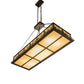 Meyda Lighting Mountain Pine 48" 8-Light Oil Rubbed Bronze Island Inverted Pendant Light With Beige Shade Glass