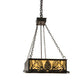 Meyda Lighting Mountain Pine 48" 8-Light Oil Rubbed Bronze Island Inverted Pendant Light With Beige Shade Glass