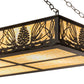 Meyda Lighting Mountain Pine 48" 8-Light Oil Rubbed Bronze Island Inverted Pendant Light With Beige Shade Glass