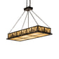 Meyda Lighting Mountain Pine 48" 8-Light Oil Rubbed Bronze Island Inverted Pendant Light With Beige Shade Glass