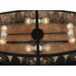Meyda Lighting Mountain Pine 48" 8-Light Textured Black Inverted Pendant Light With Silver Mica Shade Glass