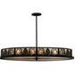 Meyda Lighting Mountain Pine 48" 8-Light Textured Black Inverted Pendant Light With Silver Mica Shade Glass