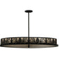 Meyda Lighting Mountain Pine 48" 8-Light Textured Black Inverted Pendant Light With Silver Mica Shade Glass