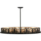 Meyda Lighting Mountain Pine 48" 8-Light Textured Black Inverted Pendant Light With Silver Mica Shade Glass
