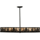 Meyda Lighting Mountain Pine 48" 8-Light Textured Black Inverted Pendant Light With Silver Mica Shade Glass